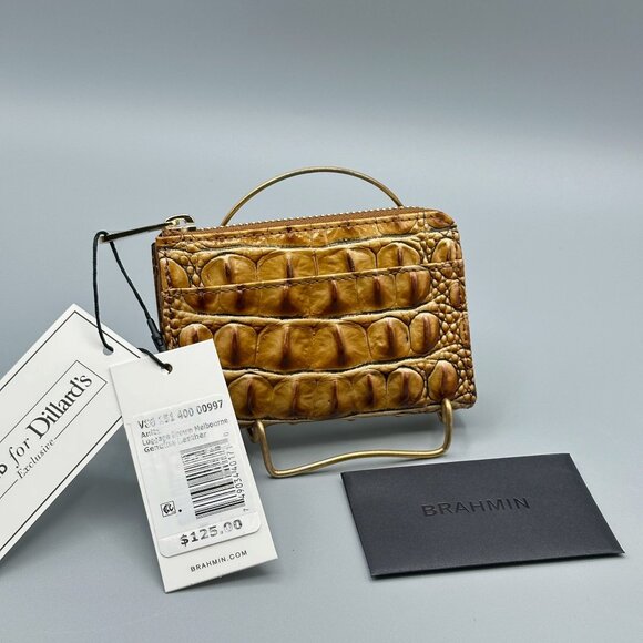 Brahmin Anita Luggage Brown Melbourne Leather Card Case Wallet V8615140000997 - Picture 2 of 15